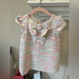 Toddler Girl’s Janie & Jack Rainbow Tweed Dress